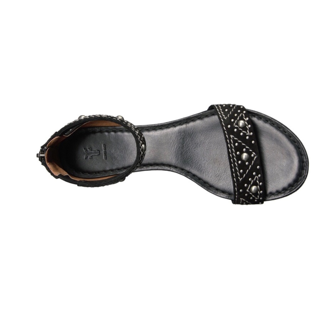 NIB FRYE Carson Deco Zip black studded sandal 7M 7 - Picture 5 of 7